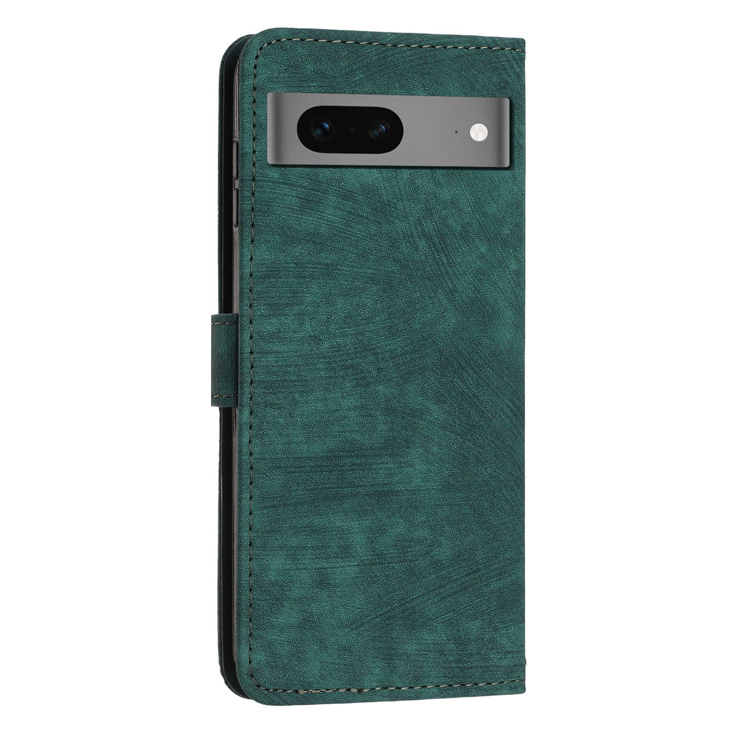 For Google Pixel 7 5G Lines Imprinted Shockproof Phone Case PU Leather Wallet Phone Cover with Stand