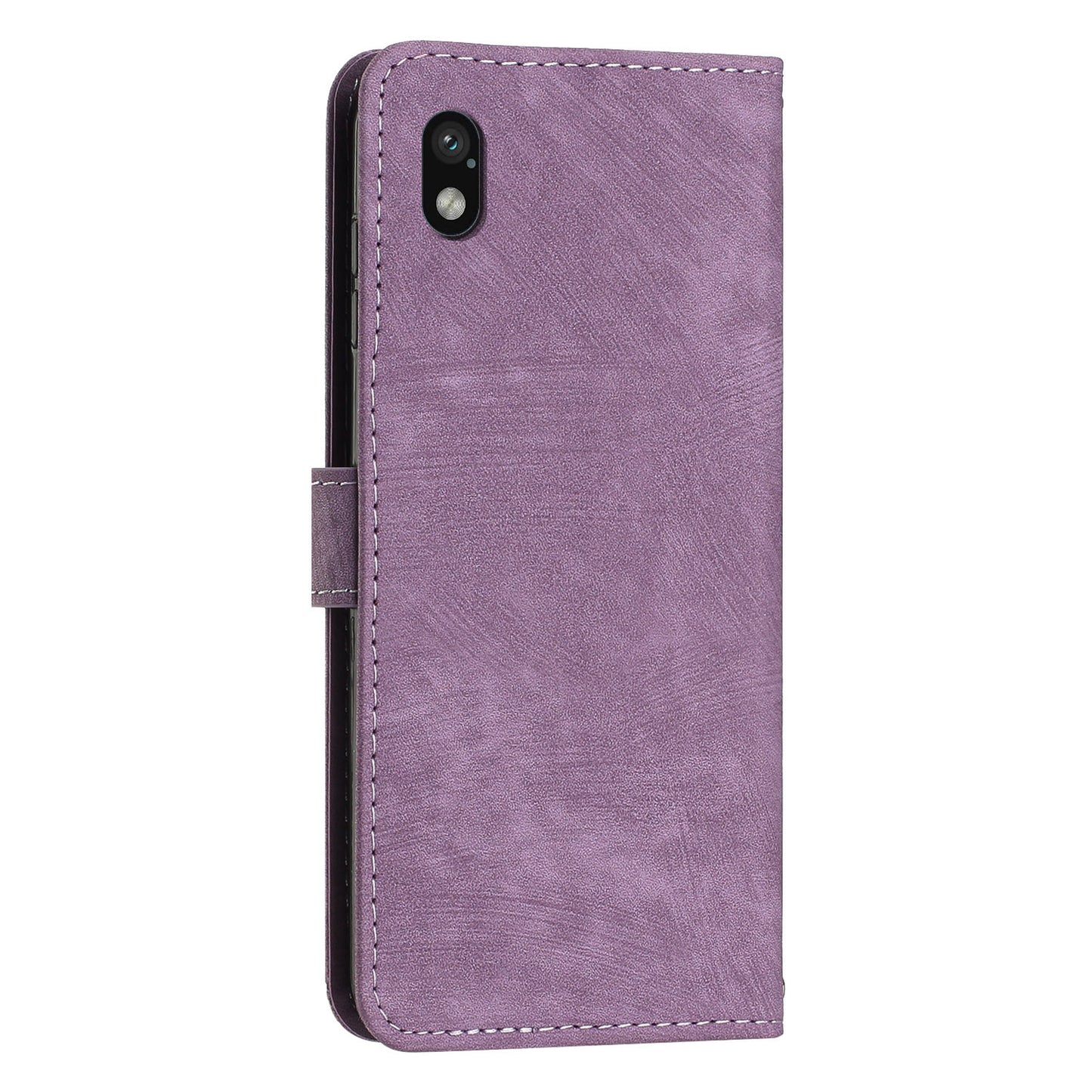 For Sony Xperia Ace III Skin-touch Leather Wallet Drop-proof Shell Lines Imprint Stand Phone Case