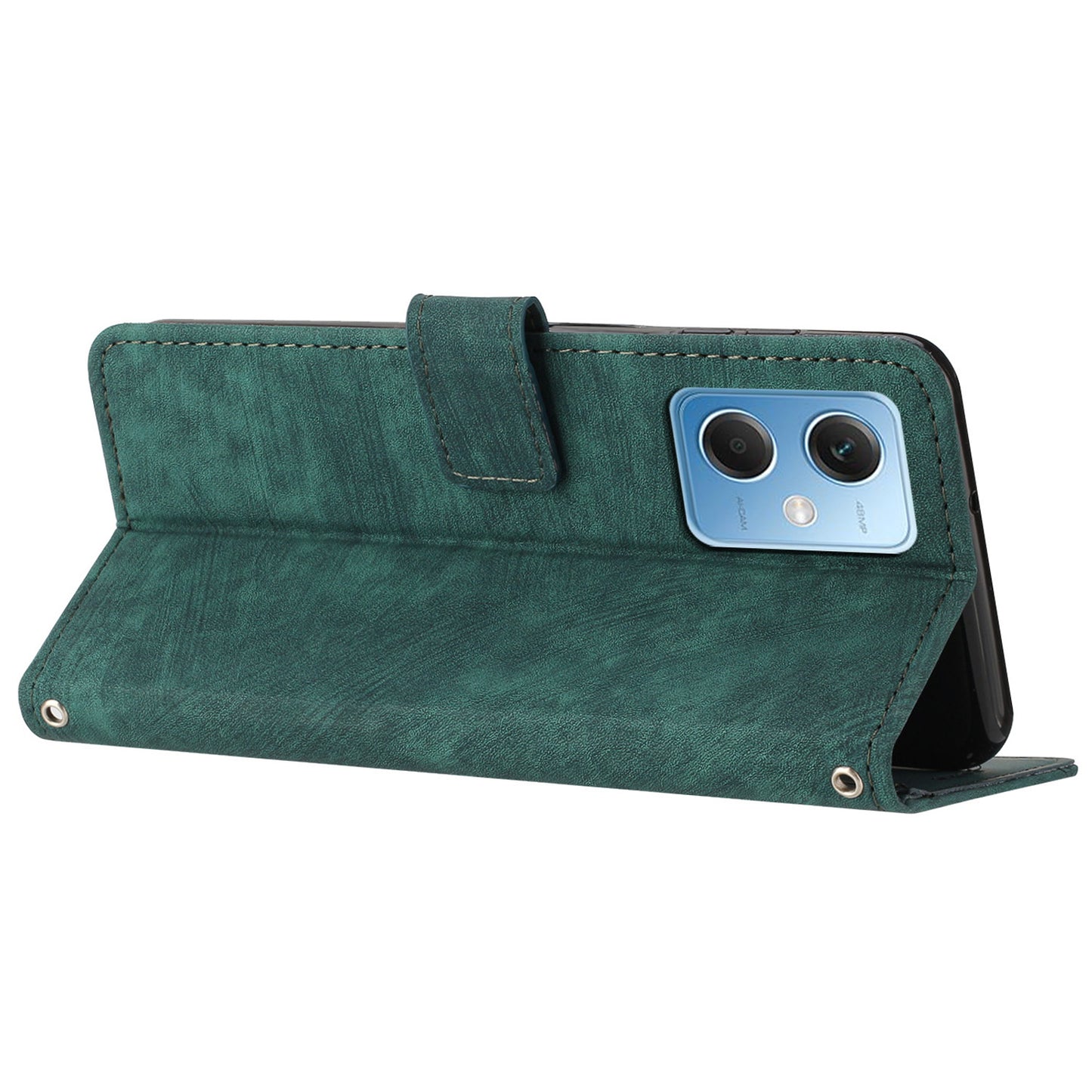 Leather Phone Case for Xiaomi Redmi Note 12 5G (China) / (India) / (Global) / Poco X5 5G , Stand Lines Imprinted Wallet Flip Cover