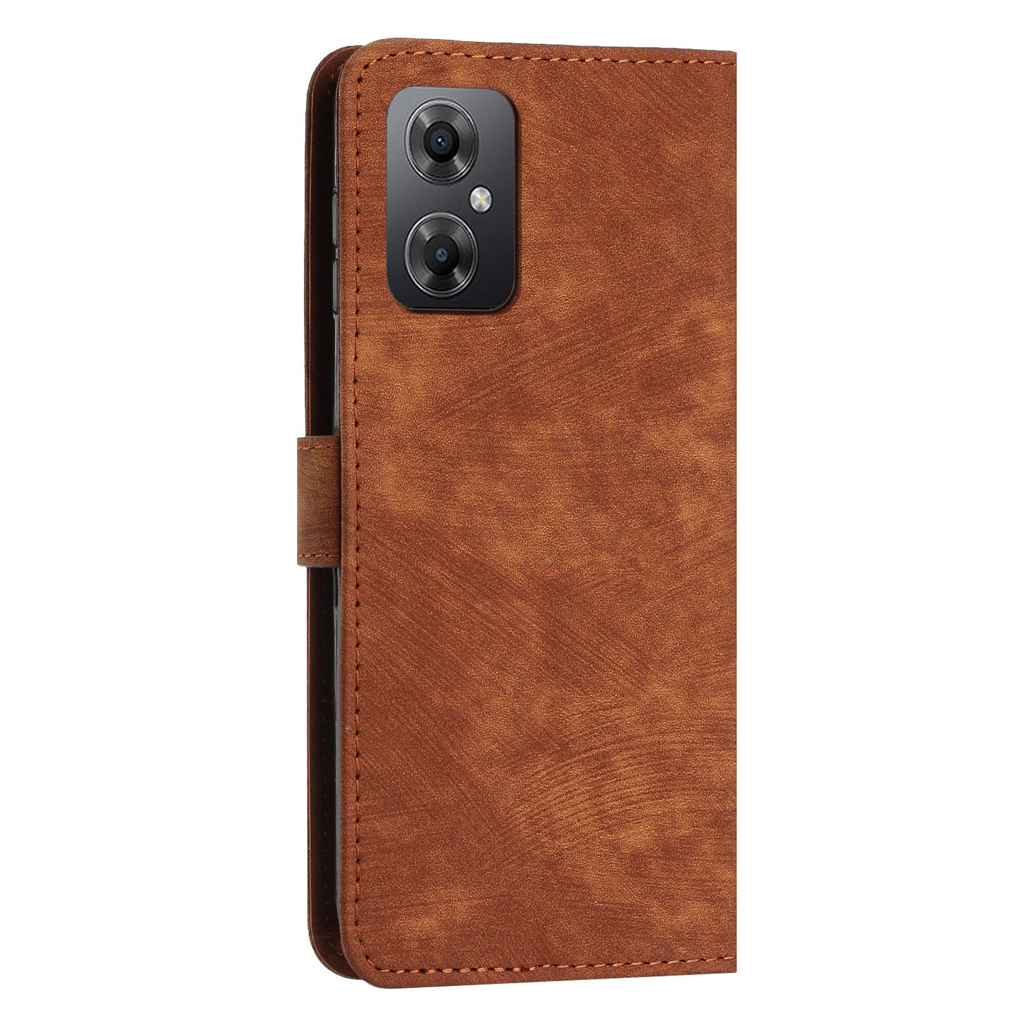 For Xiaomi Poco M4 5G / M5 4G Leather Wallet Anti-drop Cover Skin-touch Lines Imprinted Flip Stand Phone Case