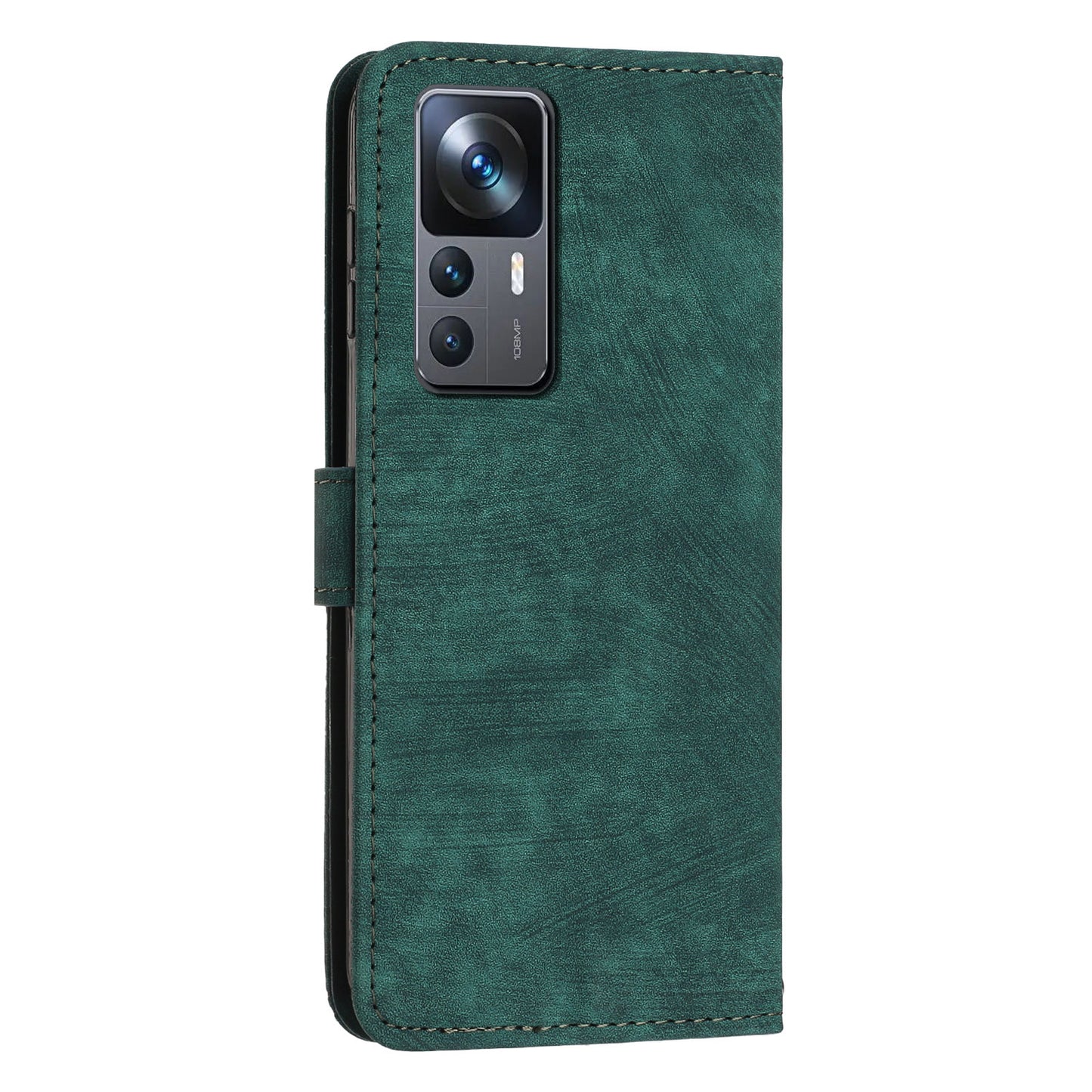 For Xiaomi 12T 5G / 12T Pro 5G / Redmi K50 Ultra 5G Lines Imprint Anti-drop Phone Case Skin-touch Leather Wallet Cover with Stand