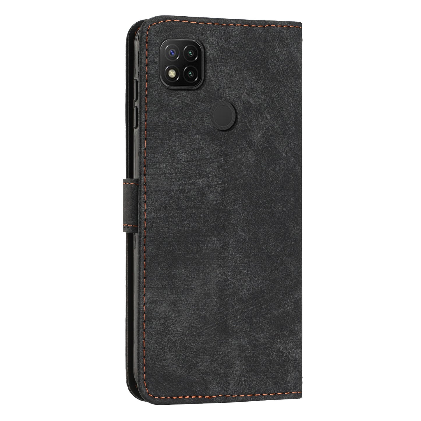 For Xiaomi Poco C31 / Redmi 10A / 9C / 9C NFC Lines Imprint Phone Case Leather Wallet Stand Drop-proof Cover