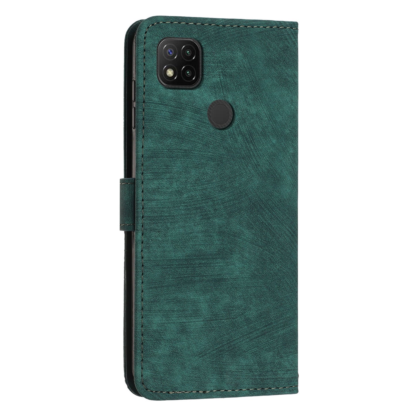 For Xiaomi Poco C31 / Redmi 10A / 9C / 9C NFC Lines Imprint Phone Case Leather Wallet Stand Drop-proof Cover