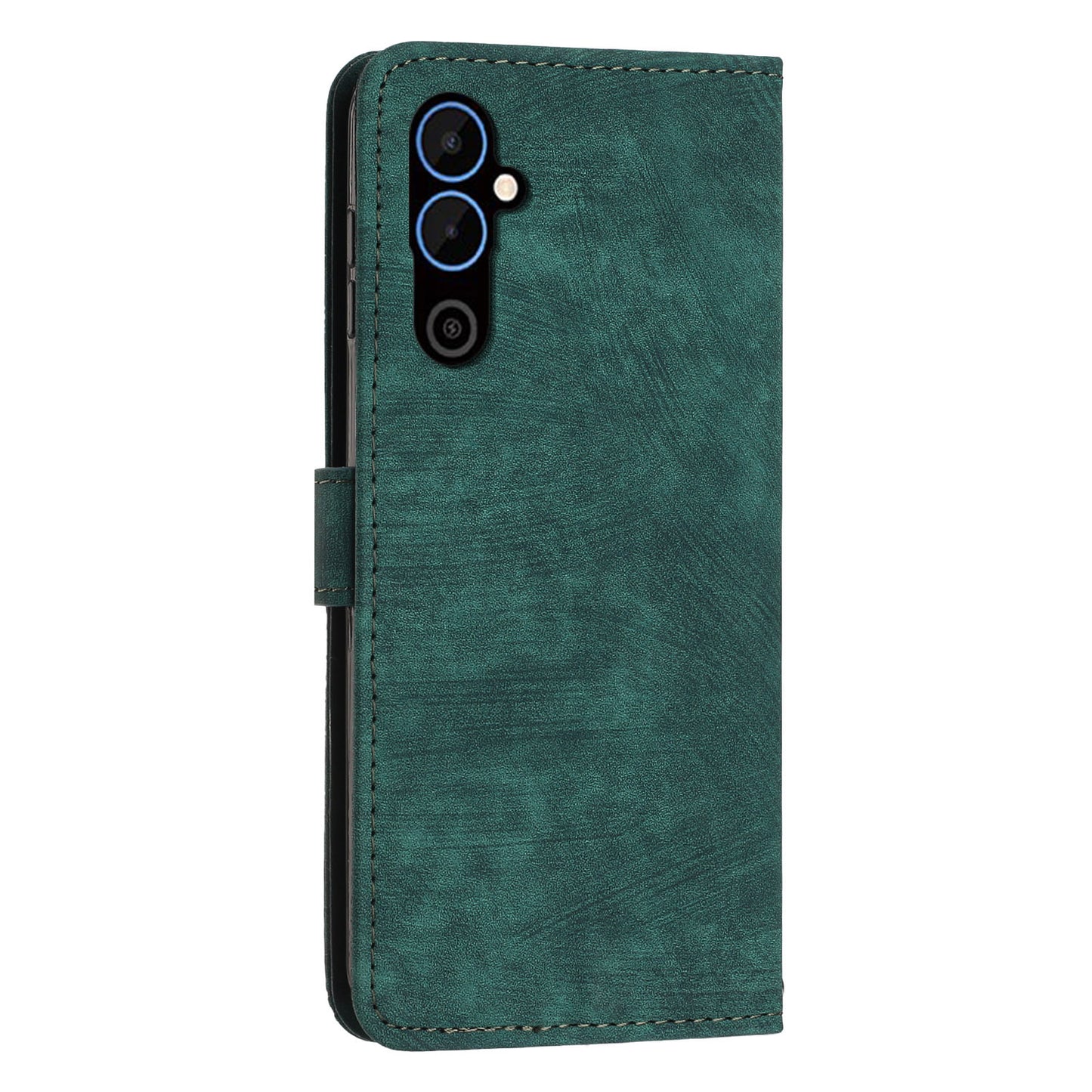 For Tecno Pova 4 4G Wallet Stand PU Leather Case Skin-touch Lines Imprinted Phone Cover