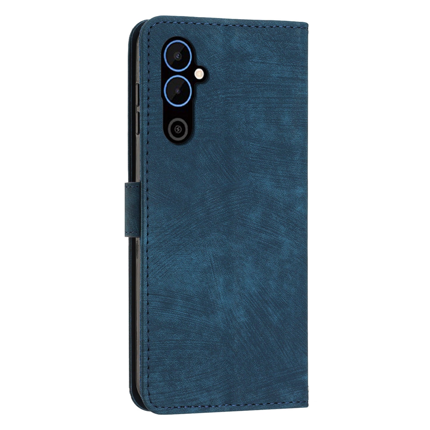 For Tecno Pova 4 4G Wallet Stand PU Leather Case Skin-touch Lines Imprinted Phone Cover