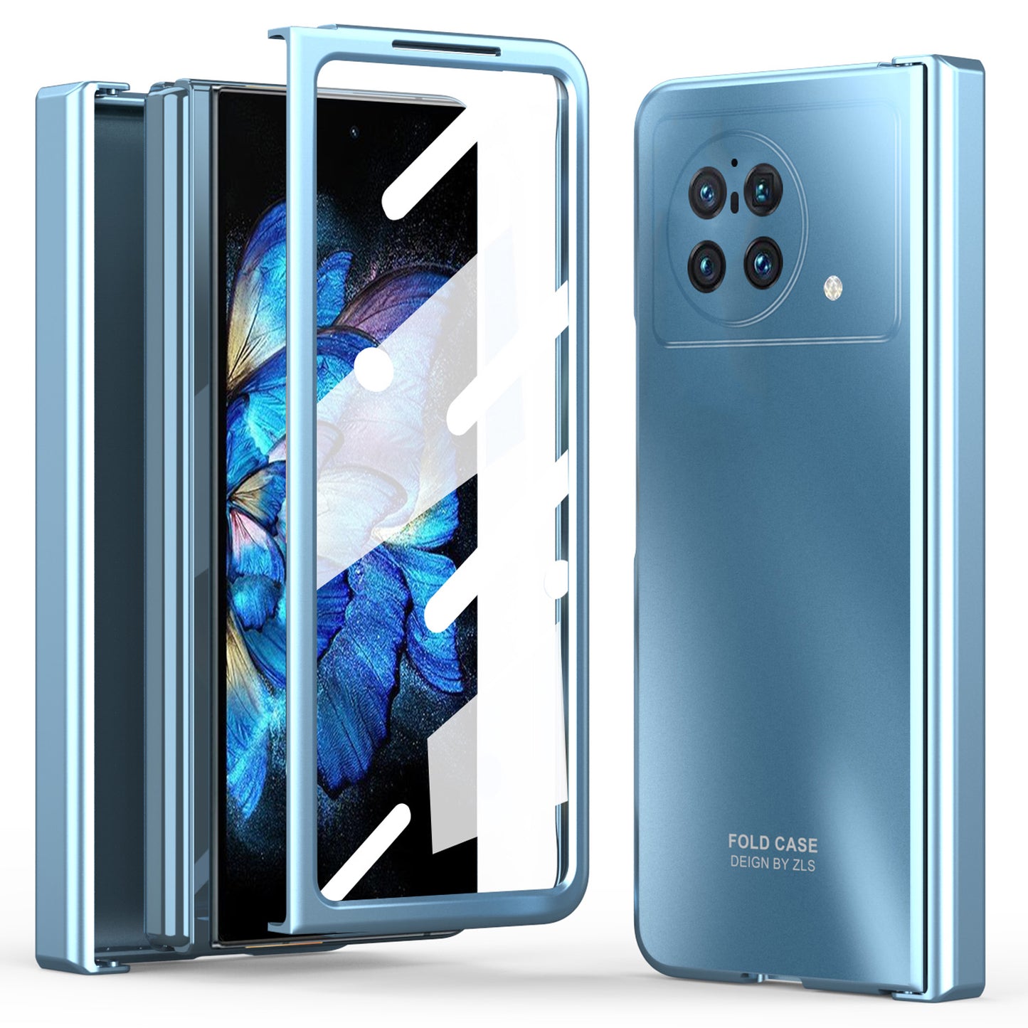 For vivo X Fold Hard PC Phone Case Anti-Drop Phone Shell Cover with Screen Protector