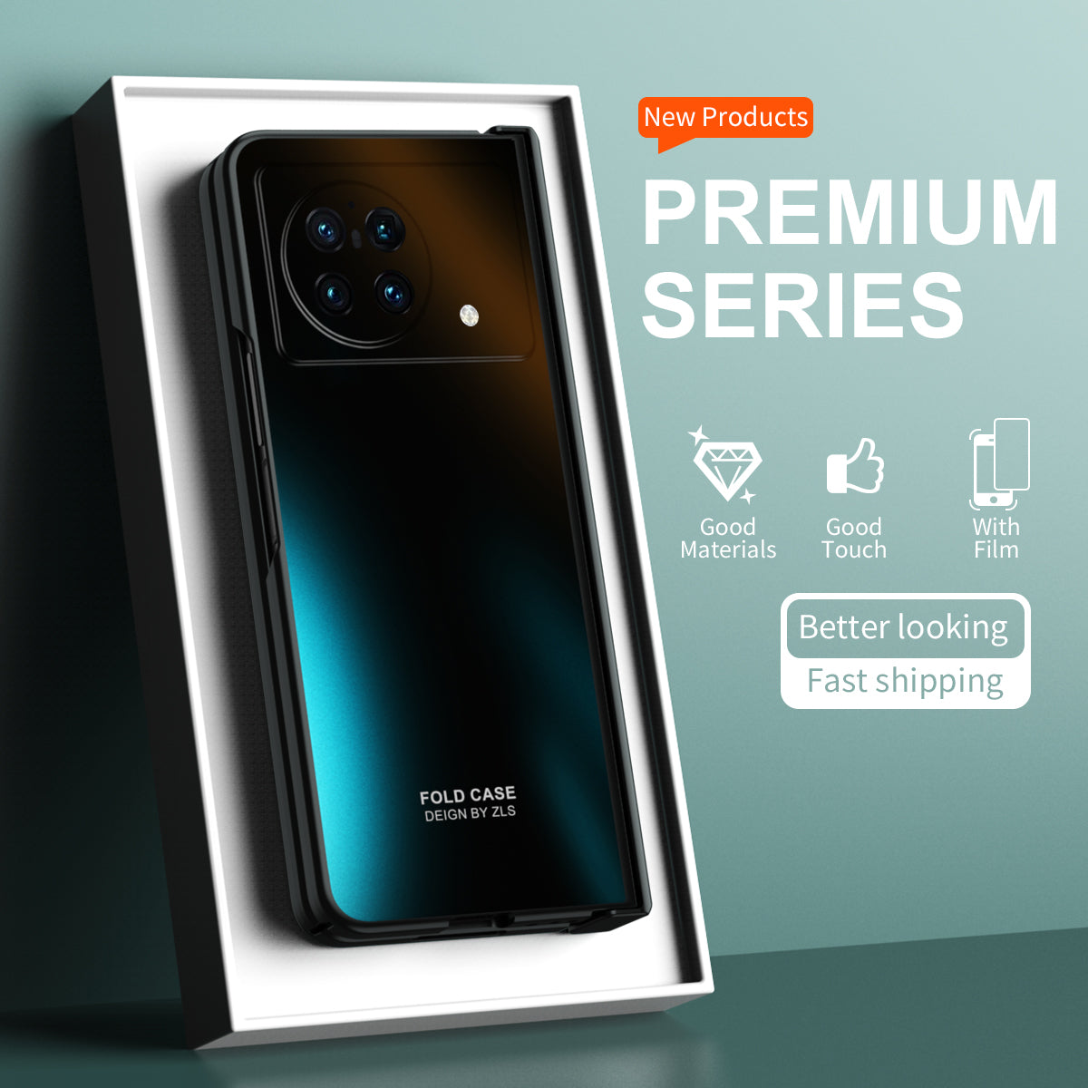 For vivo X Fold Hard PC Phone Case Anti-Drop Phone Shell Cover with Screen Protector