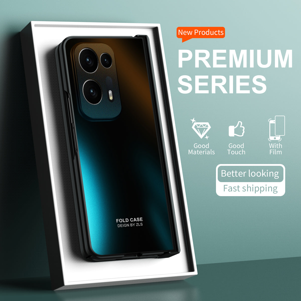 Hard PC Phone Case for Oppo Find N2 5G Shockproof Phone Shell with Screen Protector