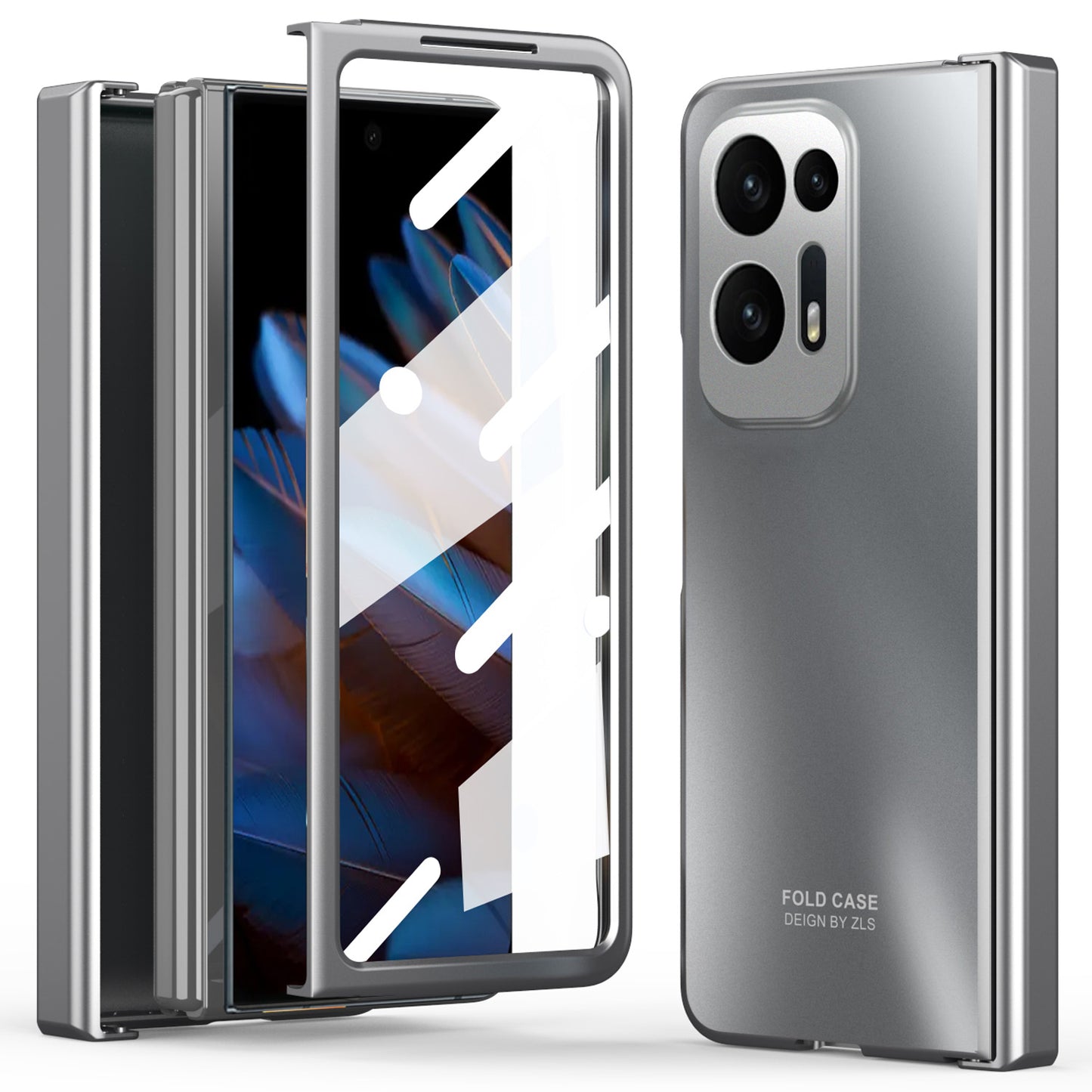 Hard PC Phone Case for Oppo Find N2 5G Shockproof Phone Shell with Screen Protector