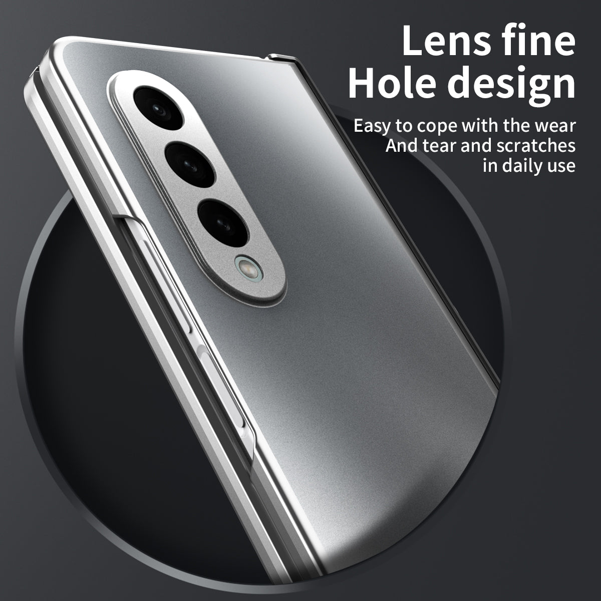 For Samsung Galaxy Z Fold3 5G Hinge Protection Slim Case Hard PC Protective Phone Cover with Built-in Screen Protector