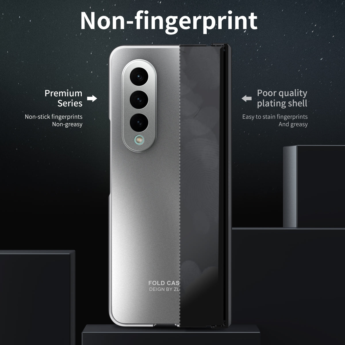 For Samsung Galaxy Z Fold3 5G Hinge Protection Slim Case Hard PC Protective Phone Cover with Built-in Screen Protector