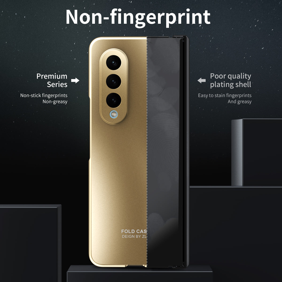 For Samsung Galaxy Z Fold3 5G Hinge Protection Slim Case Hard PC Protective Phone Cover with Built-in Screen Protector