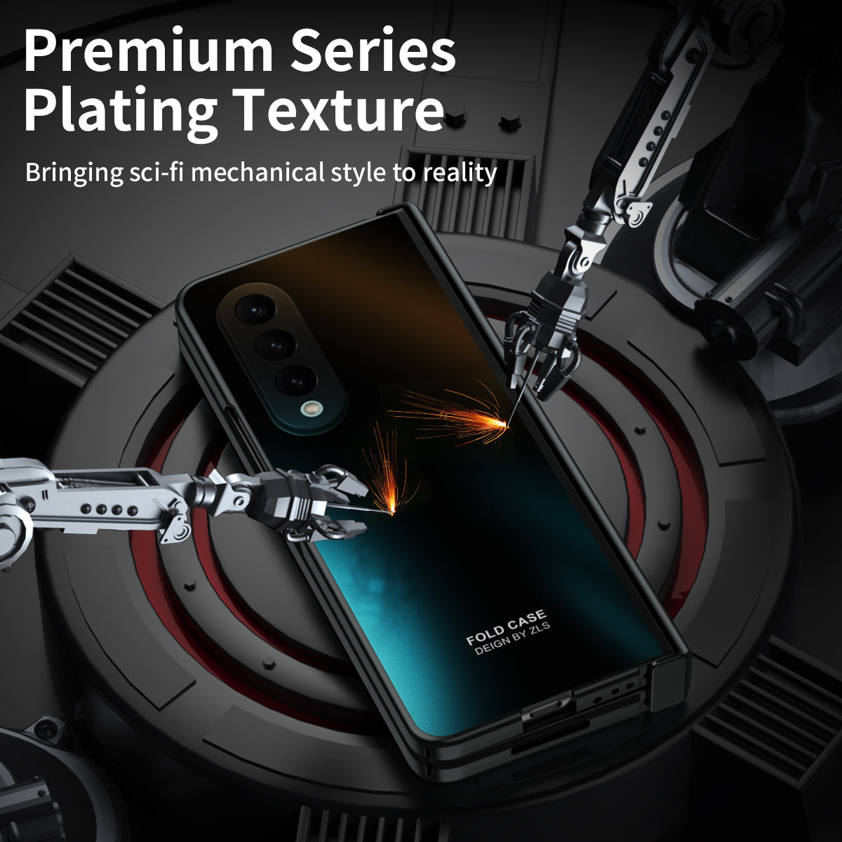 For Samsung Galaxy Z Fold3 5G Hinge Protection Slim Case Hard PC Protective Phone Cover with Built-in Screen Protector