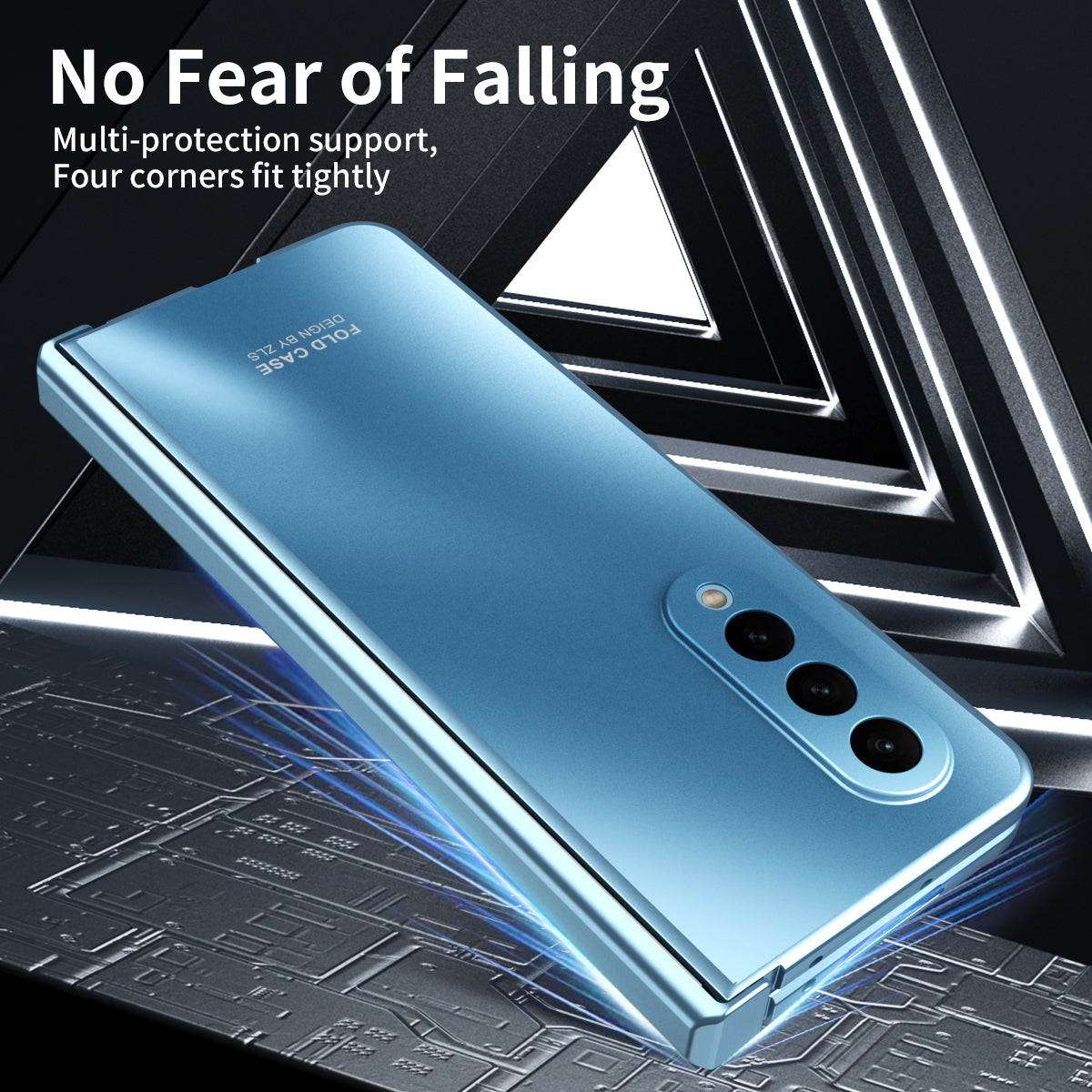For Samsung Galaxy Z Fold3 5G Hinge Protection Slim Case Hard PC Protective Phone Cover with Built-in Screen Protector