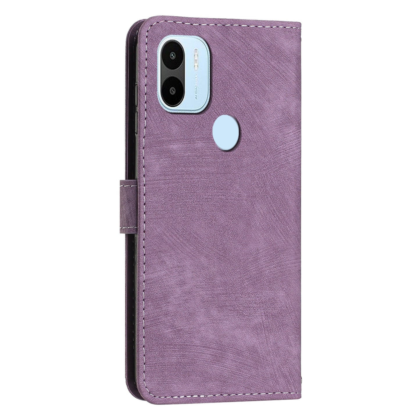 For Xiaomi Redmi A1+ 4G / A2+ 4G / Poco C50 4G Drop-proof Lines Imprint Phone Case Leather Wallet Stand Cover