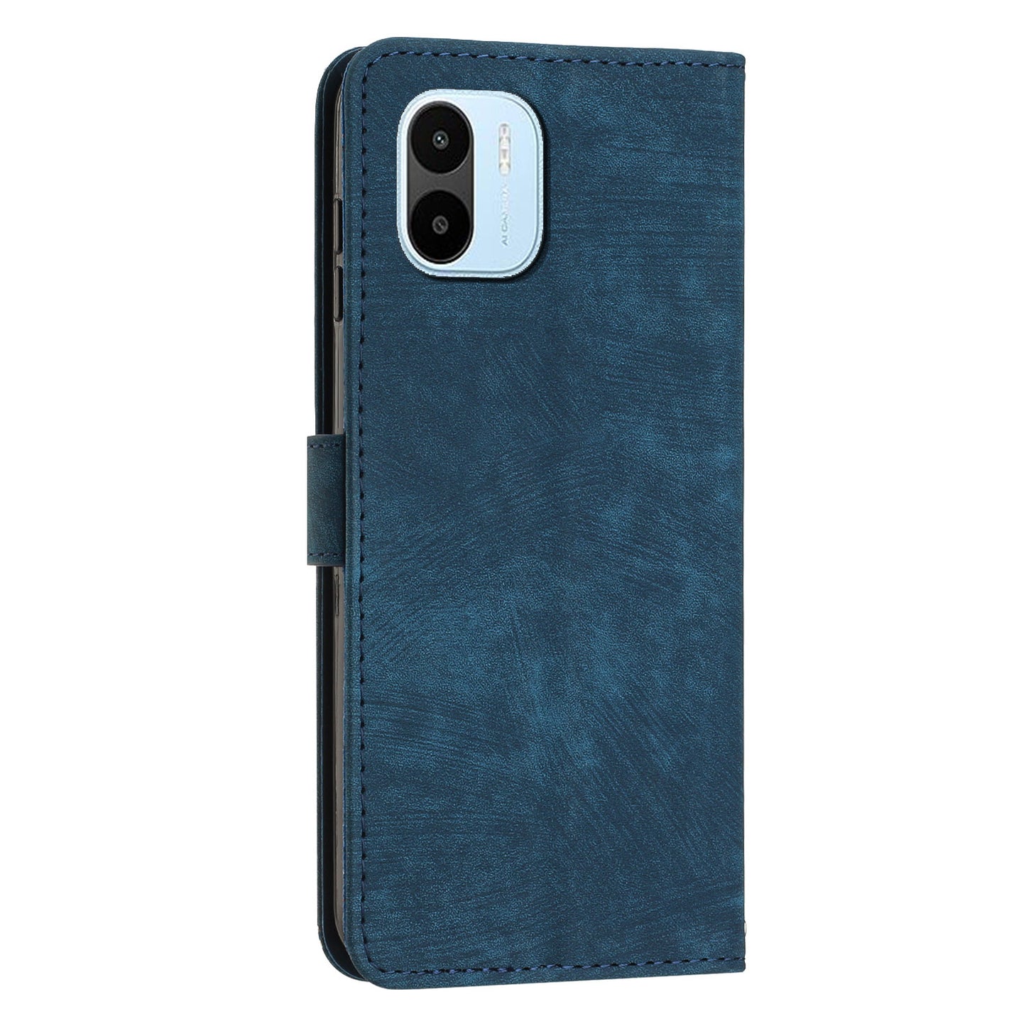 For Xiaomi Redmi A1 4G / A2 4G PU Leather Wallet Case Lines Imprinted Magnetic Closure Stand Phone Cover