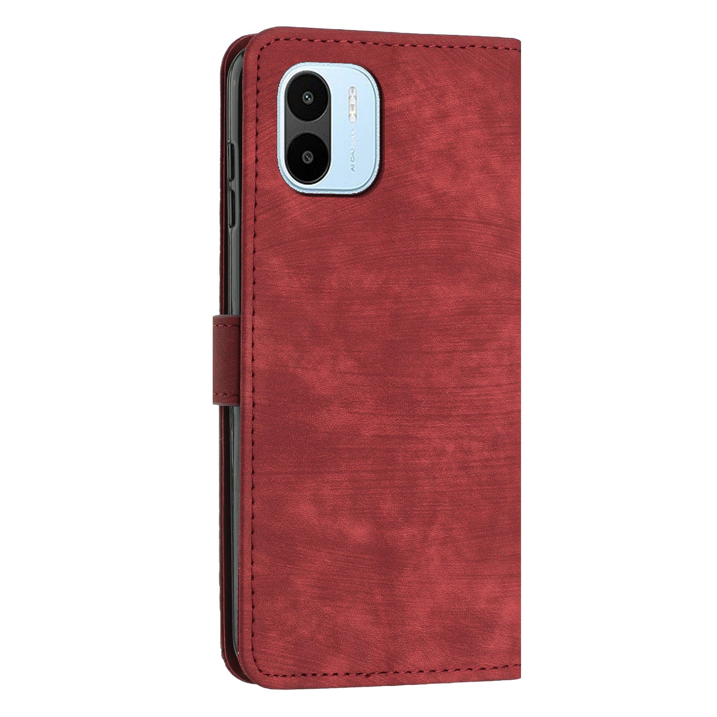 For Xiaomi Redmi A1 4G / A2 4G PU Leather Wallet Case Lines Imprinted Magnetic Closure Stand Phone Cover