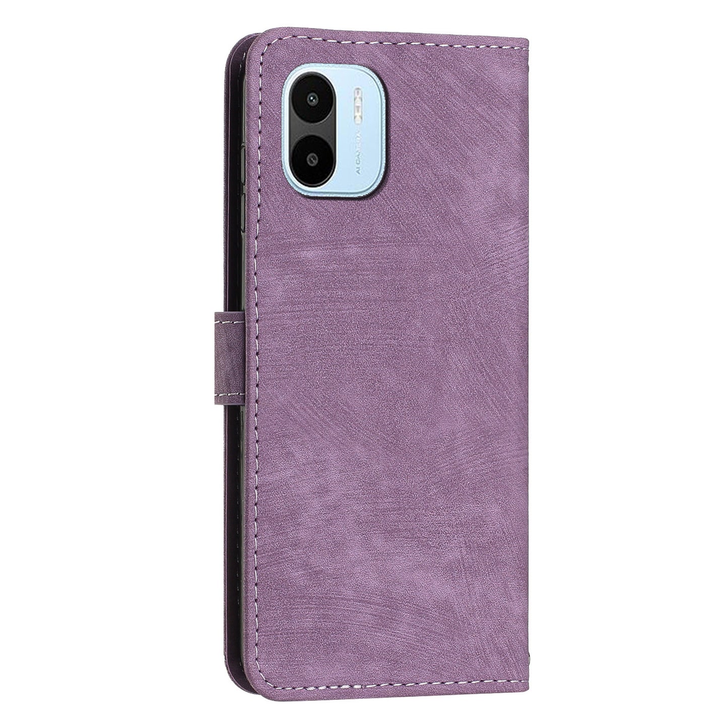 For Xiaomi Redmi A1 4G / A2 4G PU Leather Wallet Case Lines Imprinted Magnetic Closure Stand Phone Cover