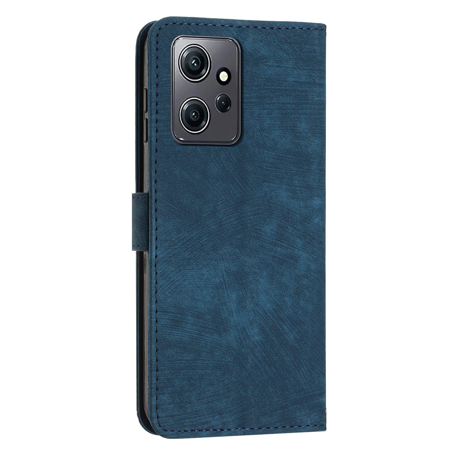 Phone Case for Xiaomi Redmi Note 12 4G Drop-proof Lines Imprint Leather Wallet Stand Cover