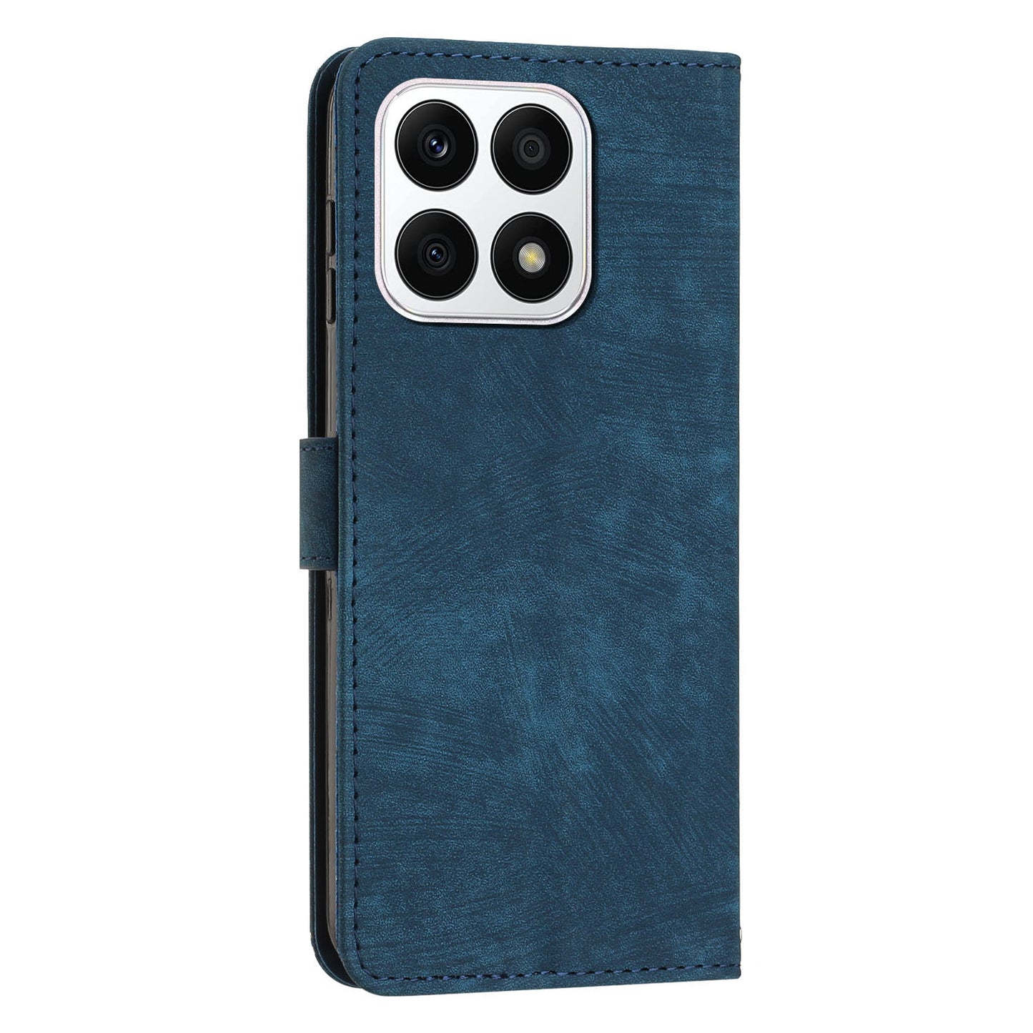 For Honor X8a 4G Imprint Lines Leather Wallet Anti-drop Shell Skin-touch Stand Mobile Phone Case