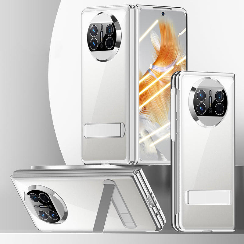 Shockproof Phone Cover for Huawei Mate X3 5G PC Phone Case Electroplating Phone Shell with Kickstand