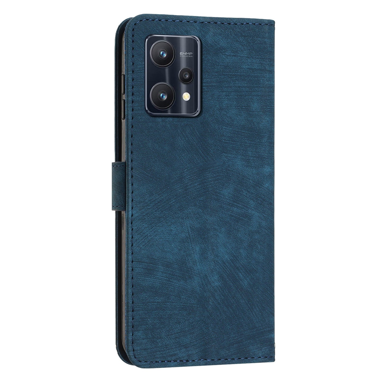 For Realme 9 Pro 5G / 9 5G / V25 / OnePlus Nord CE 2 Lite 5G Phone Case Leather Lines Imprinted Stand Wallet Cover with Straps