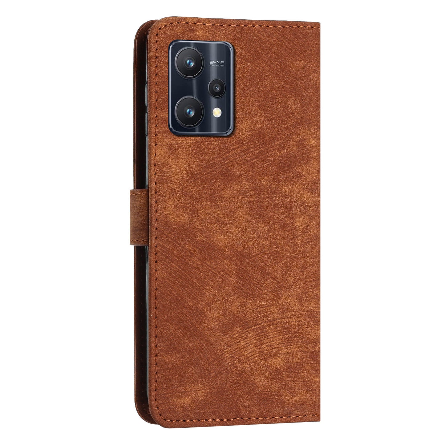 For Realme 9 Pro 5G / 9 5G / V25 / OnePlus Nord CE 2 Lite 5G Phone Case Leather Lines Imprinted Stand Wallet Cover with Straps