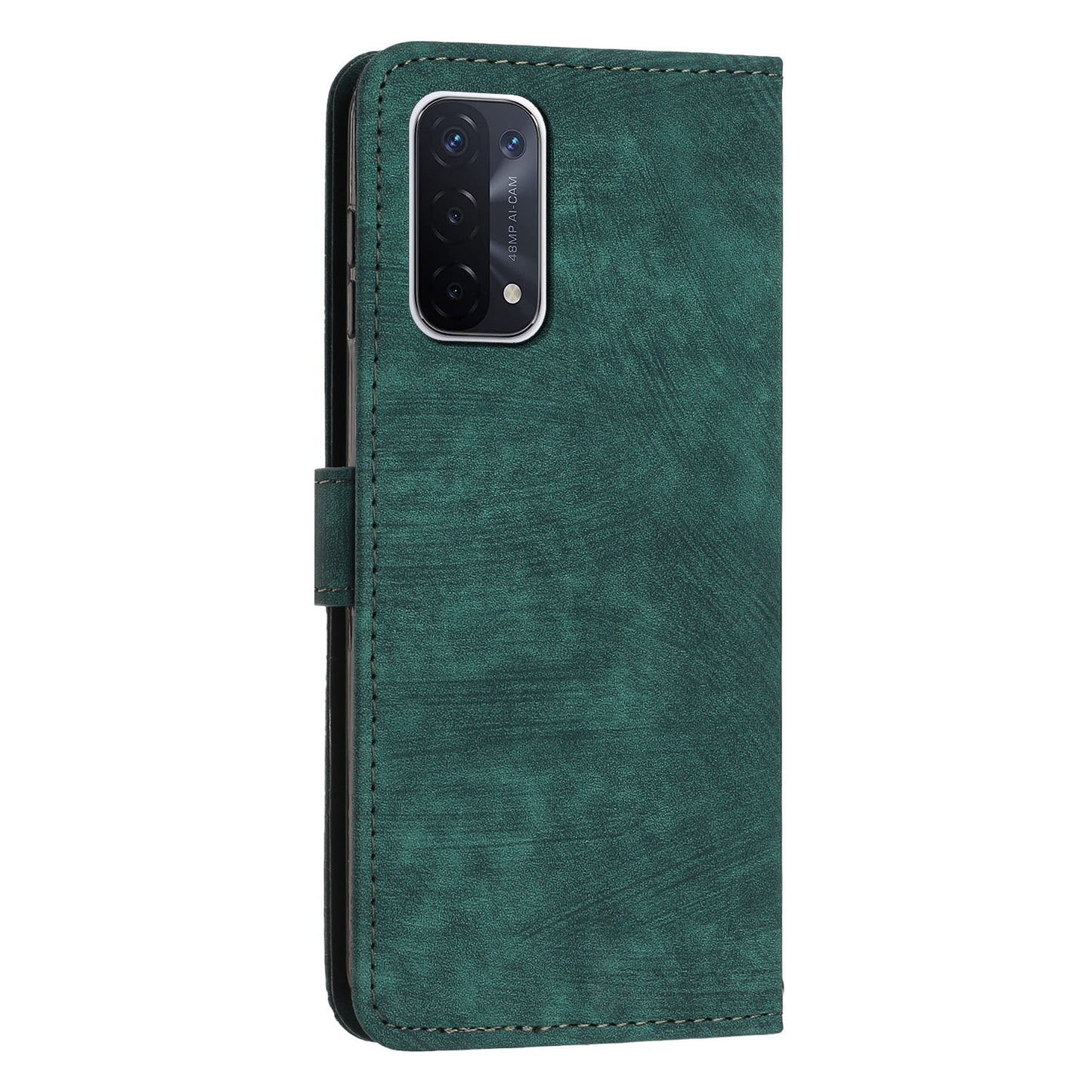 Phone Case for Oppo A74 5G / A93 5G / A54 5G Leather Wallet Stand Lines Imprint Cover