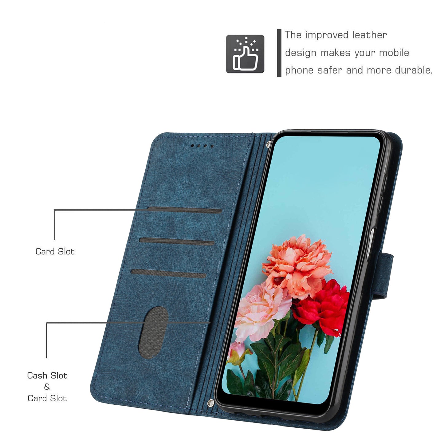 For Tecno Spark 9T 4G Skin-touch Stand Phone Case Imprint Lines Leather Wallet Anti-Dust Phone Shell Cover