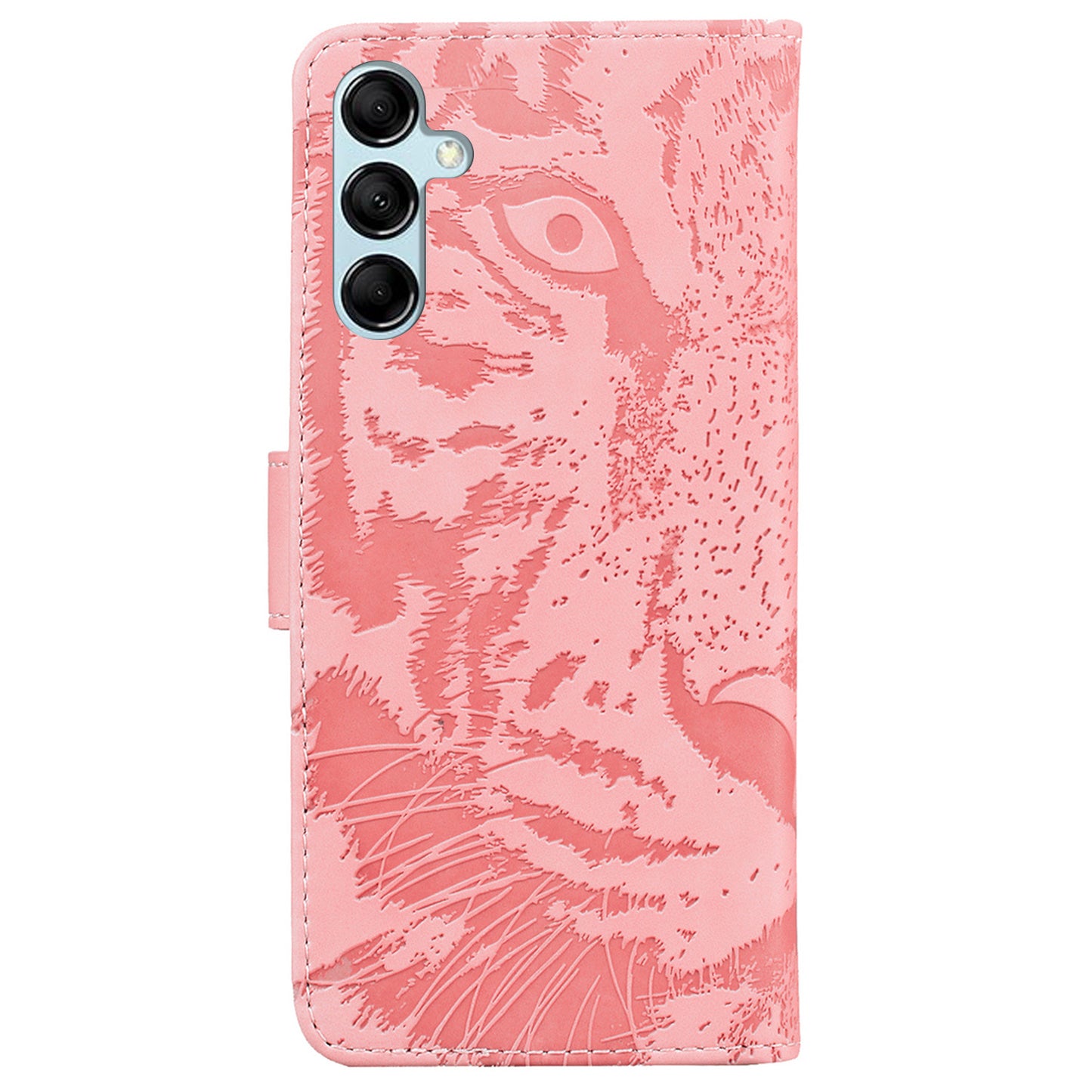 Tiger Imprinted Shell for Samsung Galaxy M14 5G Shockproof PU Leather Wallet Stand Case Phone Cover