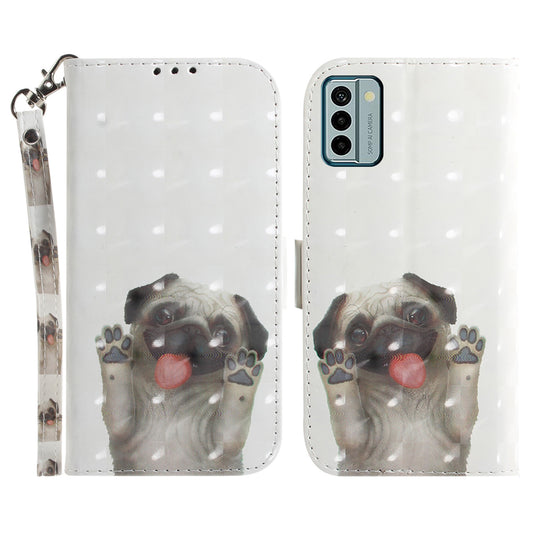 For Nokia G22 Pattern Printing Anti-scratch Case PU Leather Wallet Stand Phone Cover with Strap