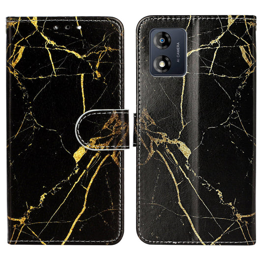 For Motorola Moto E13 4G PU Leather Pattern Printing Phone Case Wallet Stand Flip Folio Protective Cover