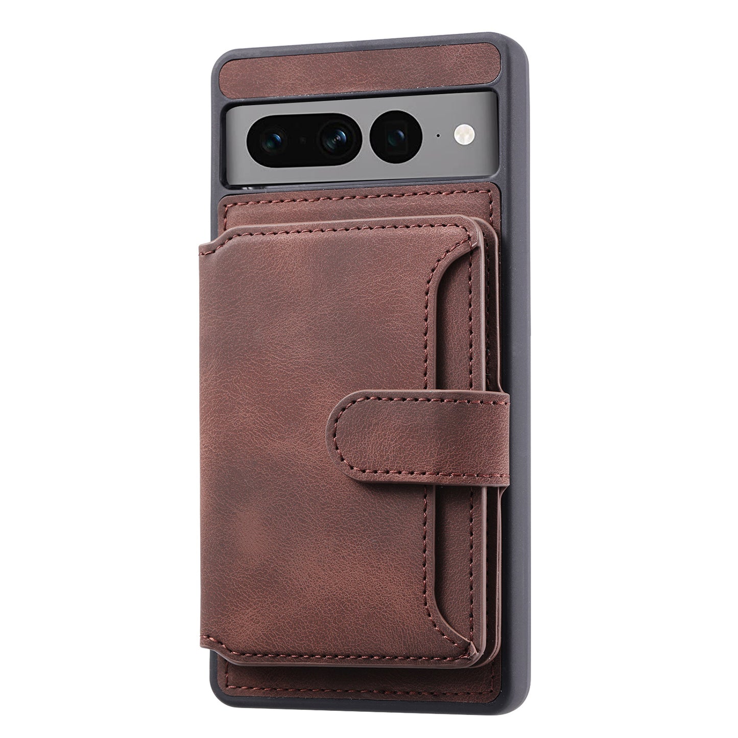 Shockproof RFID Blocking Case for Google Pixel 7 Pro 5G PU Leather TPU Phone Shell with Card Holder, Kickstand