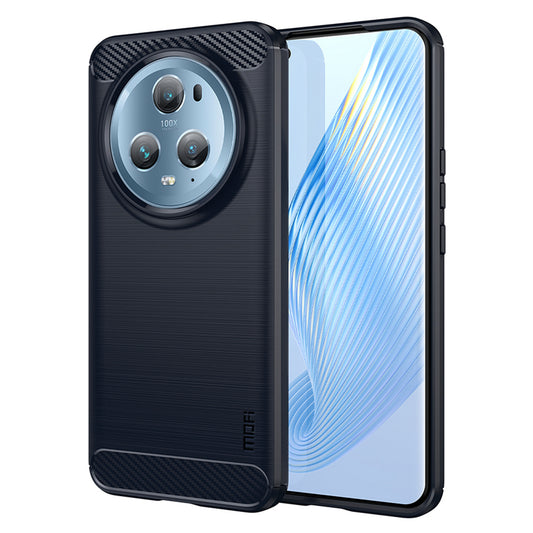 MOFI JK TPU Series-1 For Honor Magic5 Pro Drop-proof Carbon Fiber Soft TPU Phone Case Brushed Cover
