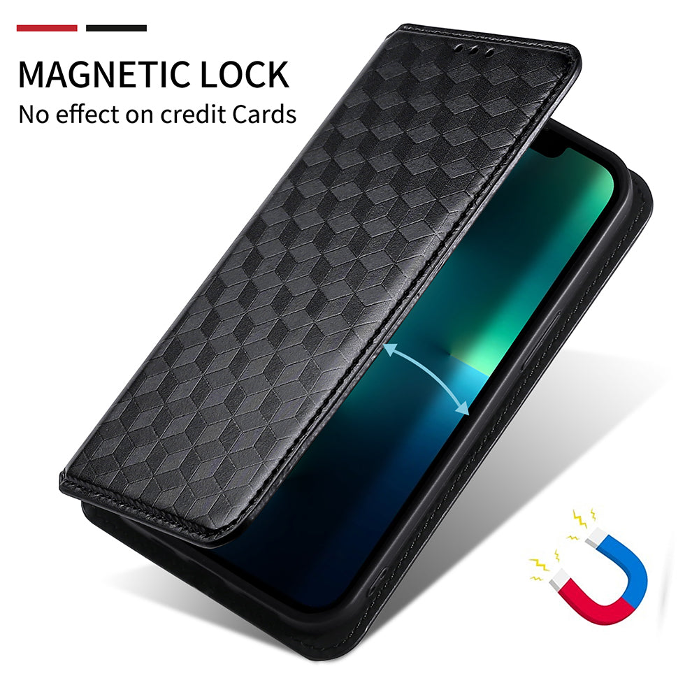 For Motorola Defy 2 5G / Cat S75 5G Rhombus Imprinted PU Leather Phone Case Wallet Stand Flip Cover