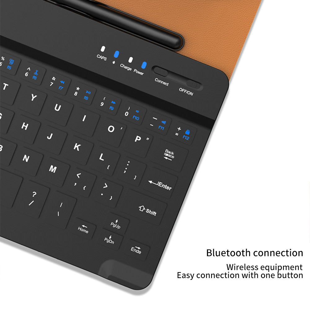 For Samsung Galaxy Fold / Z Fold Series PU Leather Case Adjustable Kickstand Cover with Bluetooth Keyboard + Mouse
