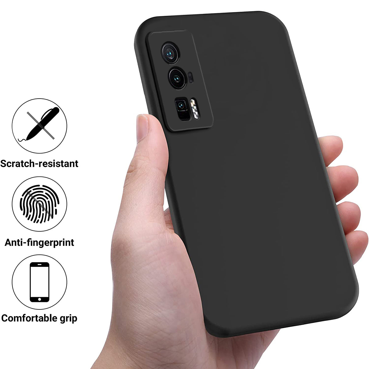 Phone Case for Xiaomi Poco F5 Pro 5G / Redmi K60 Pro 5G / K60 5G , Soft Lining Liquid Silicone Cell Phone Cover with Strap