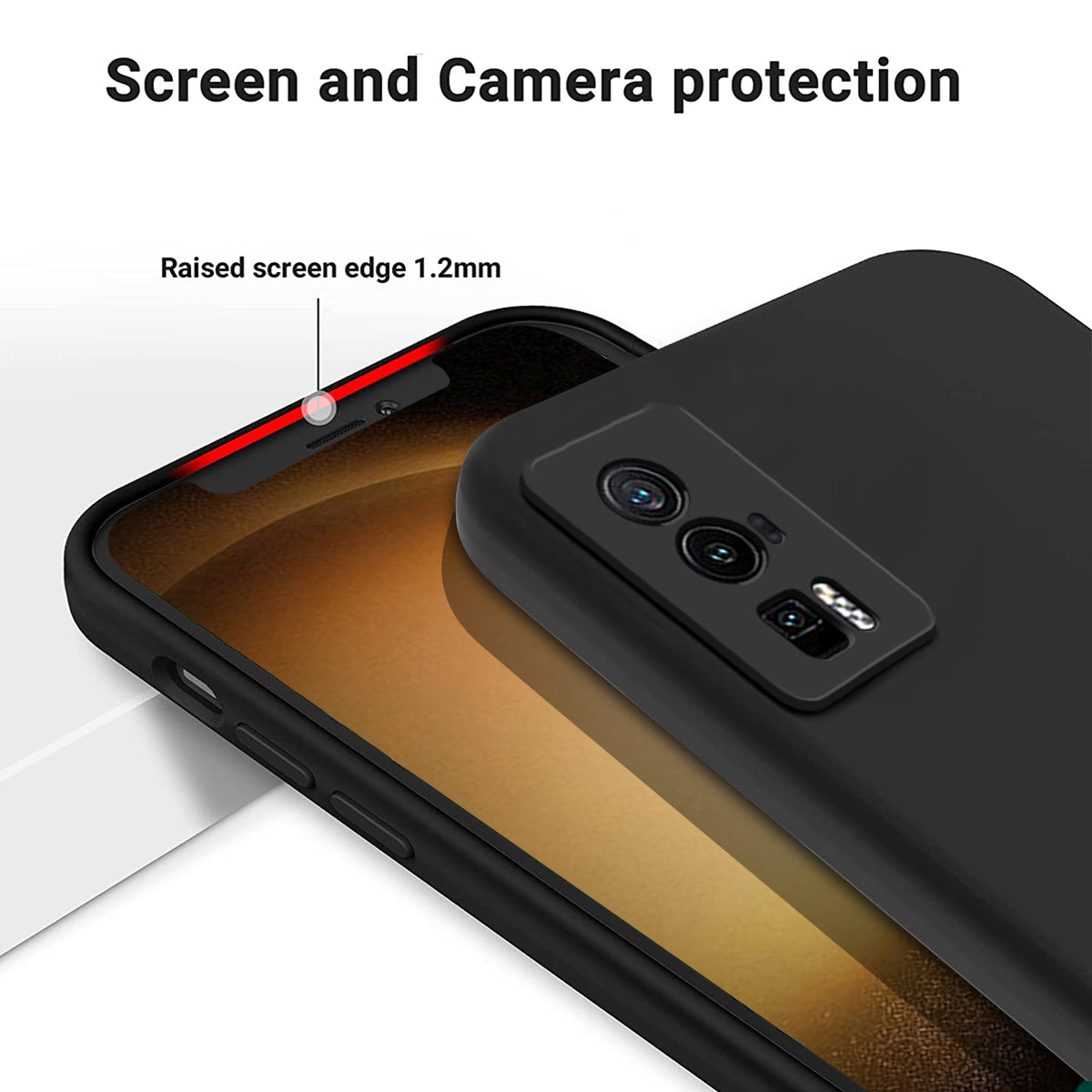 Phone Case for Xiaomi Poco F5 Pro 5G / Redmi K60 Pro 5G / K60 5G , Soft Lining Liquid Silicone Cell Phone Cover with Strap