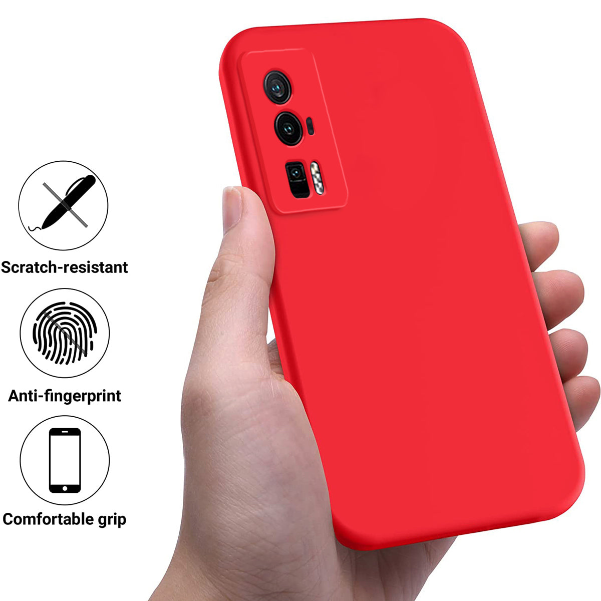 Phone Case for Xiaomi Poco F5 Pro 5G / Redmi K60 Pro 5G / K60 5G , Soft Lining Liquid Silicone Cell Phone Cover with Strap