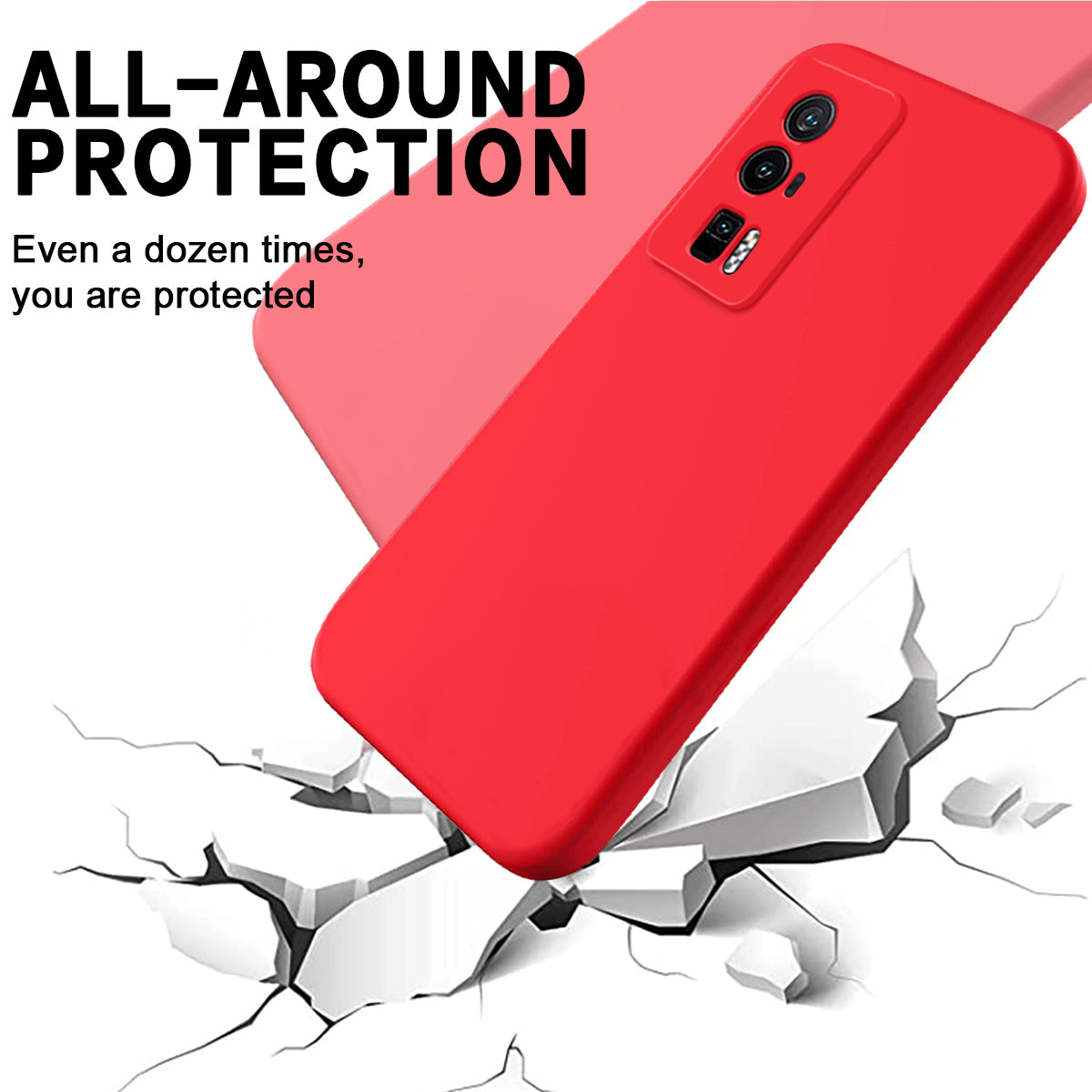 Phone Case for Xiaomi Poco F5 Pro 5G / Redmi K60 Pro 5G / K60 5G , Soft Lining Liquid Silicone Cell Phone Cover with Strap