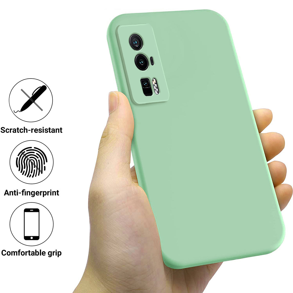 Phone Case for Xiaomi Poco F5 Pro 5G / Redmi K60 Pro 5G / K60 5G , Soft Lining Liquid Silicone Cell Phone Cover with Strap