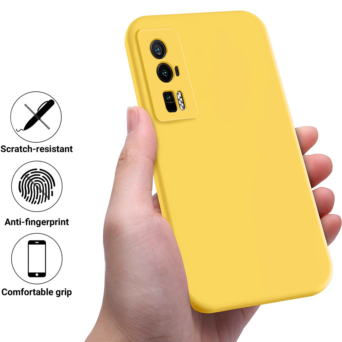 Phone Case for Xiaomi Poco F5 Pro 5G / Redmi K60 Pro 5G / K60 5G , Soft Lining Liquid Silicone Cell Phone Cover with Strap