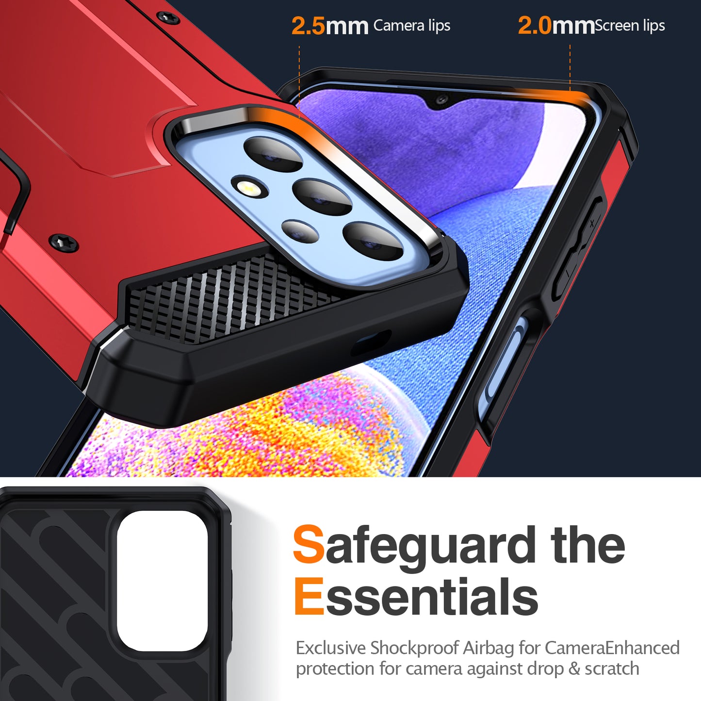 For Samsung Galaxy A23 4G / A23 5G (Global Version) / A13 4G / A13 5G / M13 5G / A04 4G / A04s 4G / A32 5G / M32 5G TPU+PC Phone Cover Kickstand Case