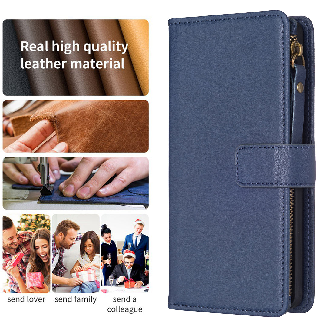 BF Style-19 for Realme C53 4G Zipper Pocket PU Leather Wallet Case Stand Anti-drop Cover