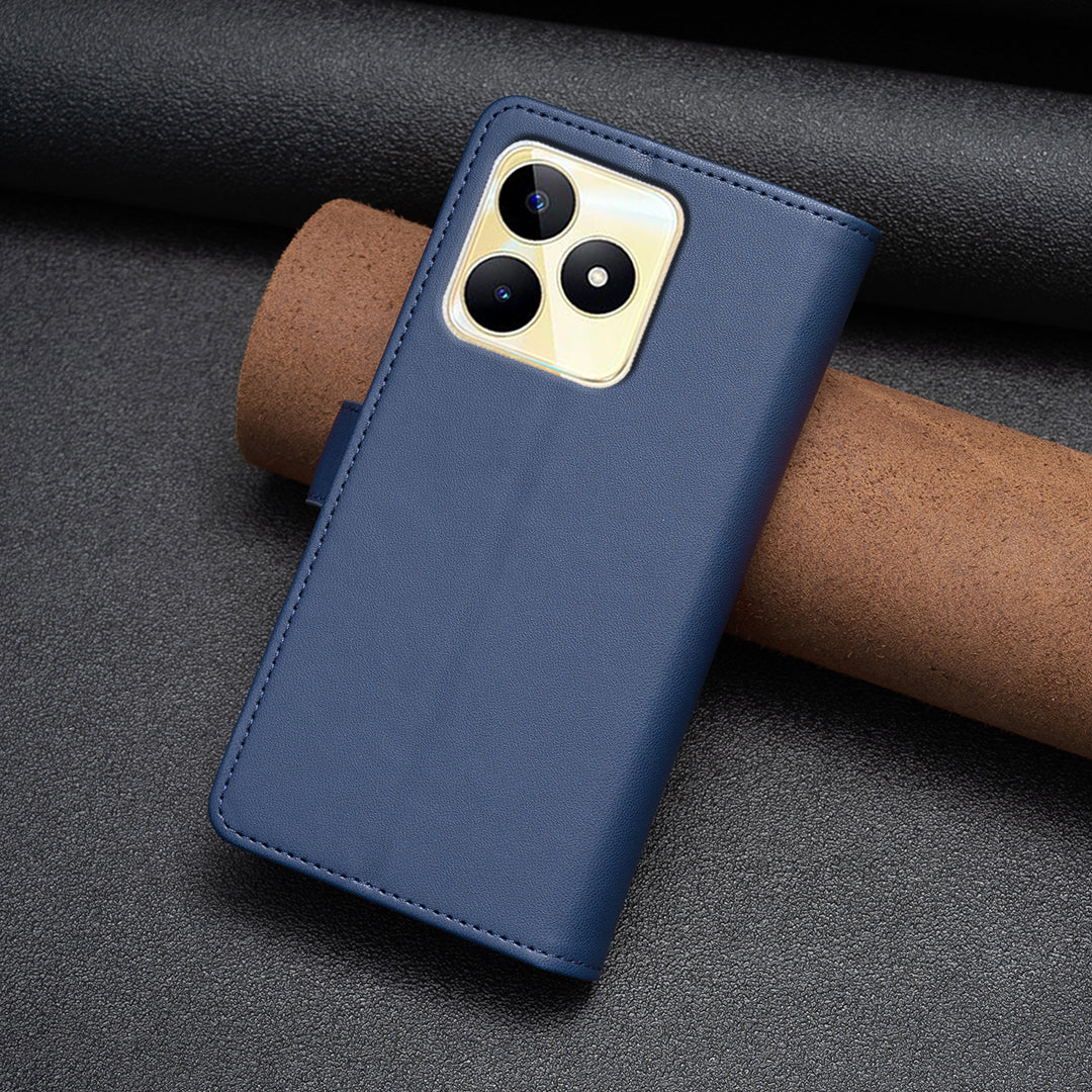 BF Style-19 for Realme C53 4G Zipper Pocket PU Leather Wallet Case Stand Anti-drop Cover