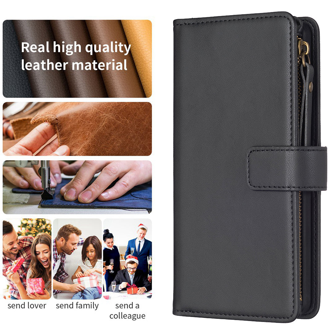 BF Style-19 for Realme C53 4G Zipper Pocket PU Leather Wallet Case Stand Anti-drop Cover