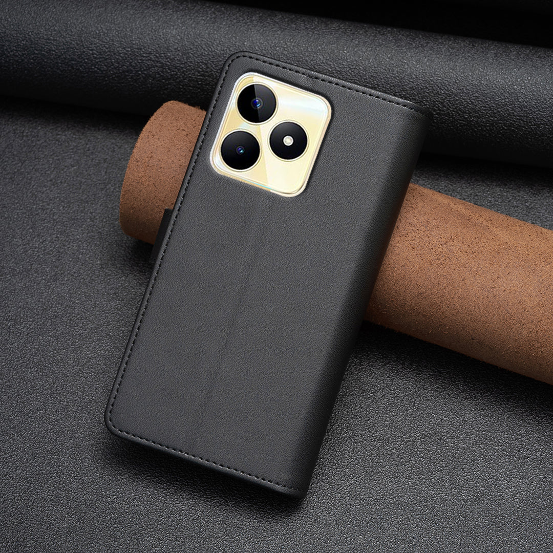 BF Style-19 for Realme C53 4G Zipper Pocket PU Leather Wallet Case Stand Anti-drop Cover