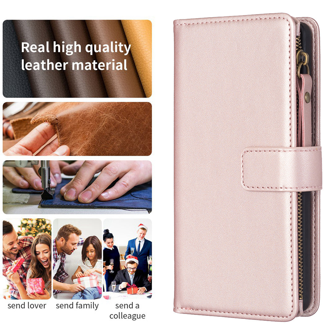 BF Style-19 for Realme C53 4G Zipper Pocket PU Leather Wallet Case Stand Anti-drop Cover