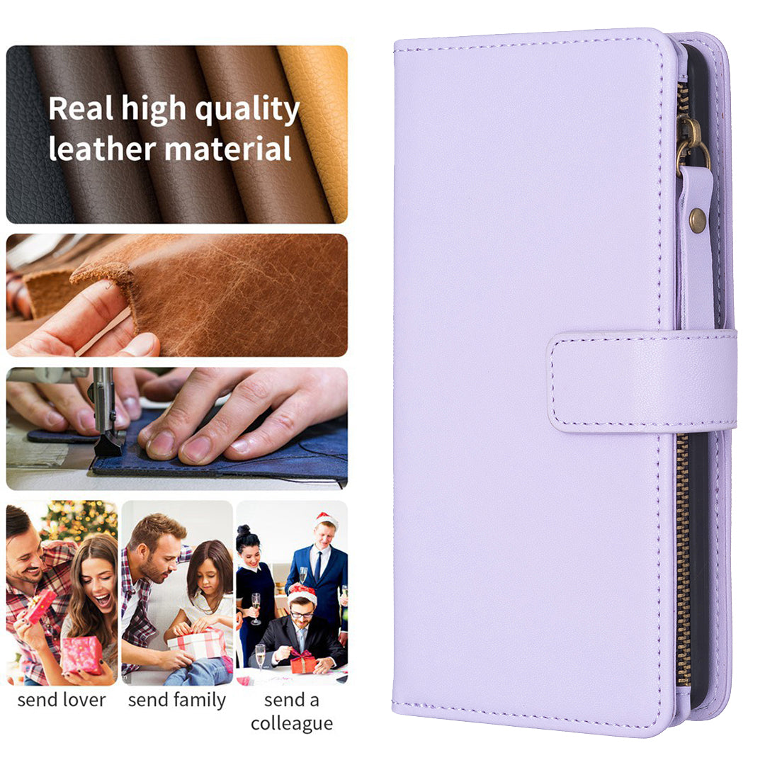 BF Style-19 for Realme C53 4G Zipper Pocket PU Leather Wallet Case Stand Anti-drop Cover