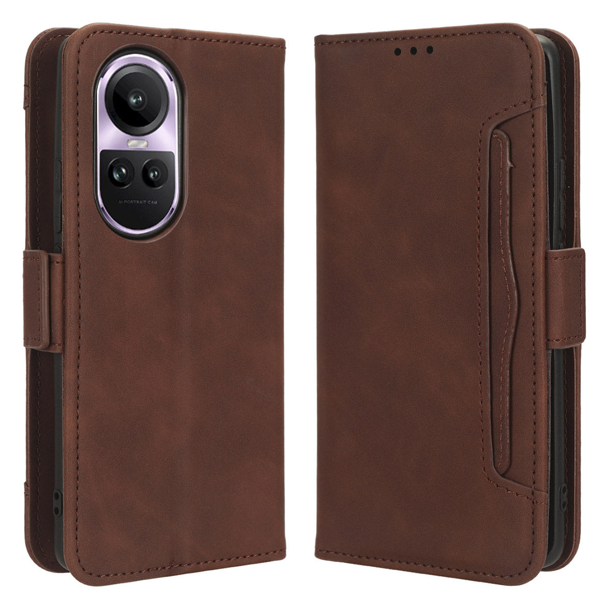 For Oppo Reno10 Pro 5G CPH2525 (Global) / Reno10 5G CPH2531 (Global) Multiple Card Slots Leather Phone Case Wallet Stand Cover